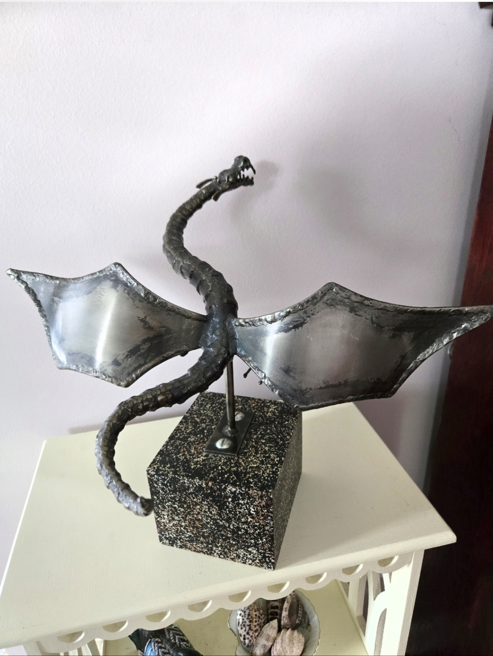 🐲 Metal Dragon Sculpture Handcrafted by Jeff Kurek - Signed Vintage Artwork 🐲
